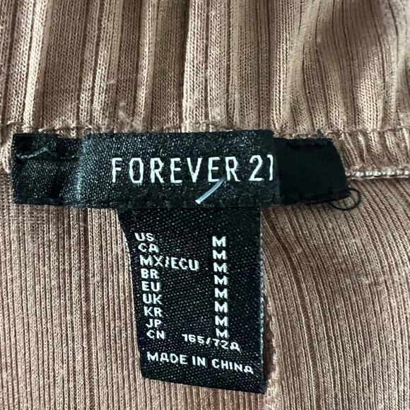 Forever 21 Mini Skirt Womens M Brown Ruched Slit Bodycon Stretch Earthy Neutral - Picture 4 of 4